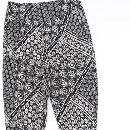 Miss Selfridge  Womens Black Geometric  Trousers  Size 10 L30 in