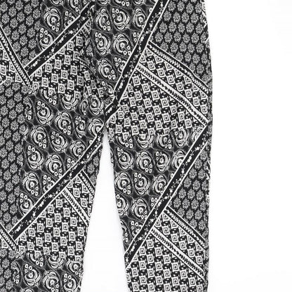 Miss Selfridge  Womens Black Geometric  Trousers  Size 10 L30 in