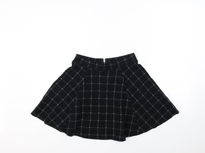 Divided Womens Black Plaid  Flare Skirt Size S