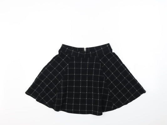 Divided Womens Black Plaid  Flare Skirt Size S
