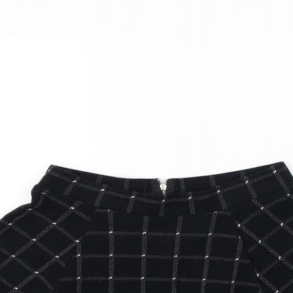 Divided Womens Black Plaid  Flare Skirt Size S