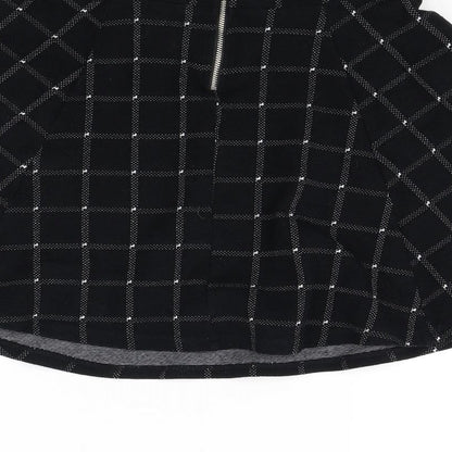 Divided Womens Black Plaid  Flare Skirt Size S