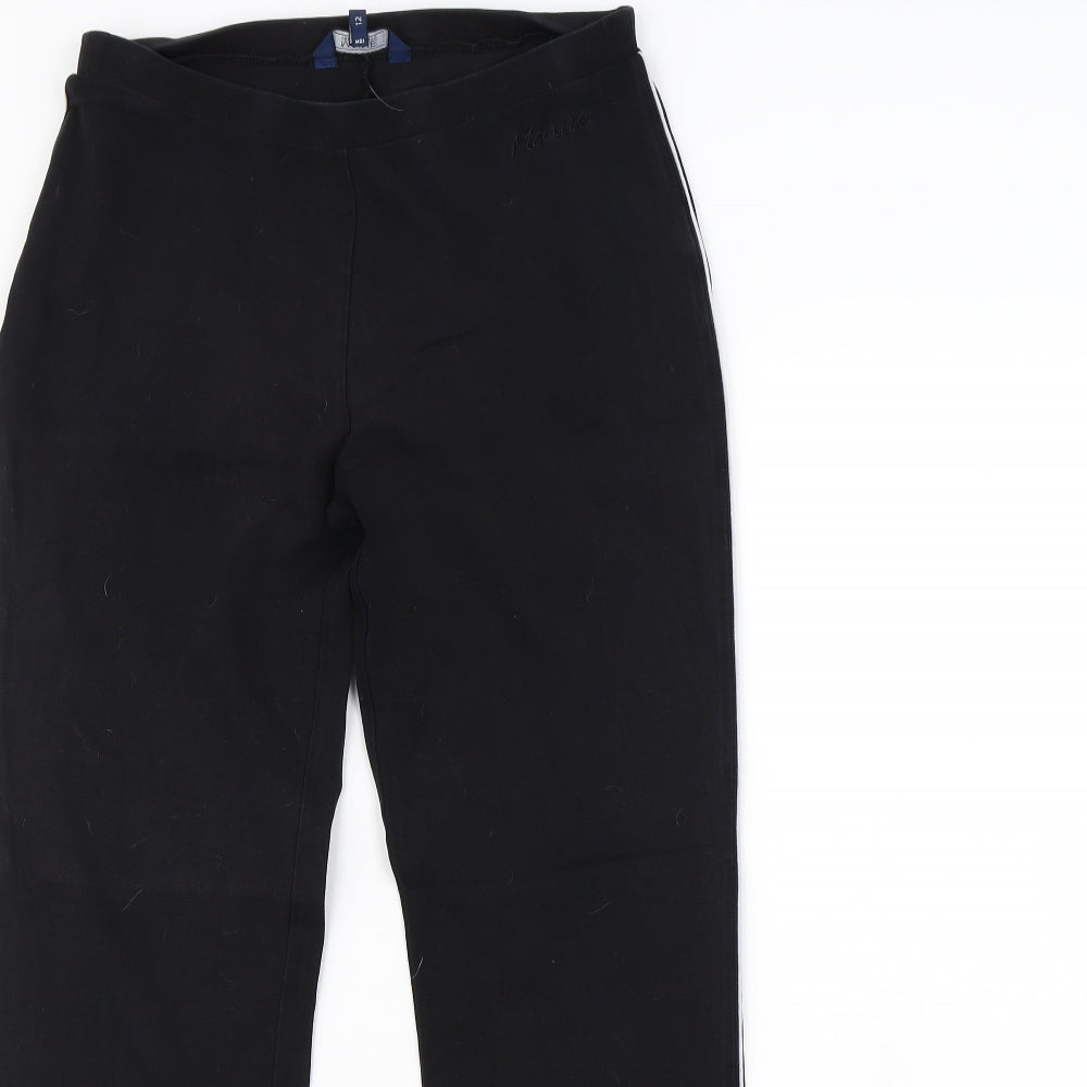 Womens UK Size 12 Maine New England Regular Fit  Black Trousers