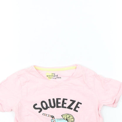 My Weekend Favourites Girls Pink   Basic T-Shirt Size 6 Years