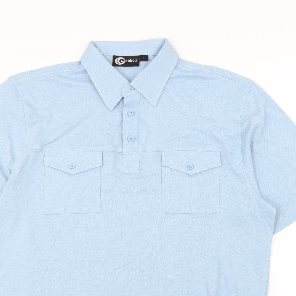 Carabou Mens Blue    Polo Size L