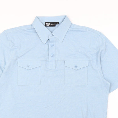 Carabou Mens Blue    Polo Size L