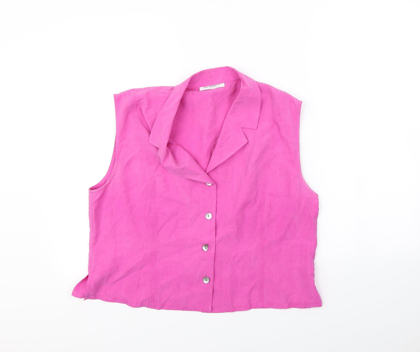 Womens UK Size 16 PLanet Pink Basic Button-Up