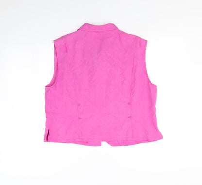 Womens UK Size 16 PLanet Pink Basic Button-Up