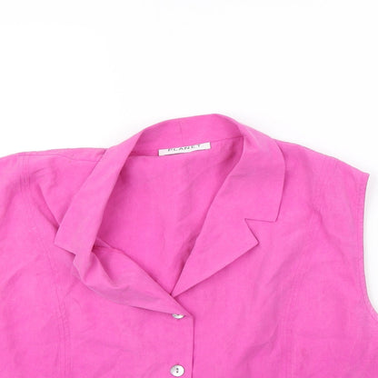 Womens UK Size 16 PLanet Pink Basic Button-Up