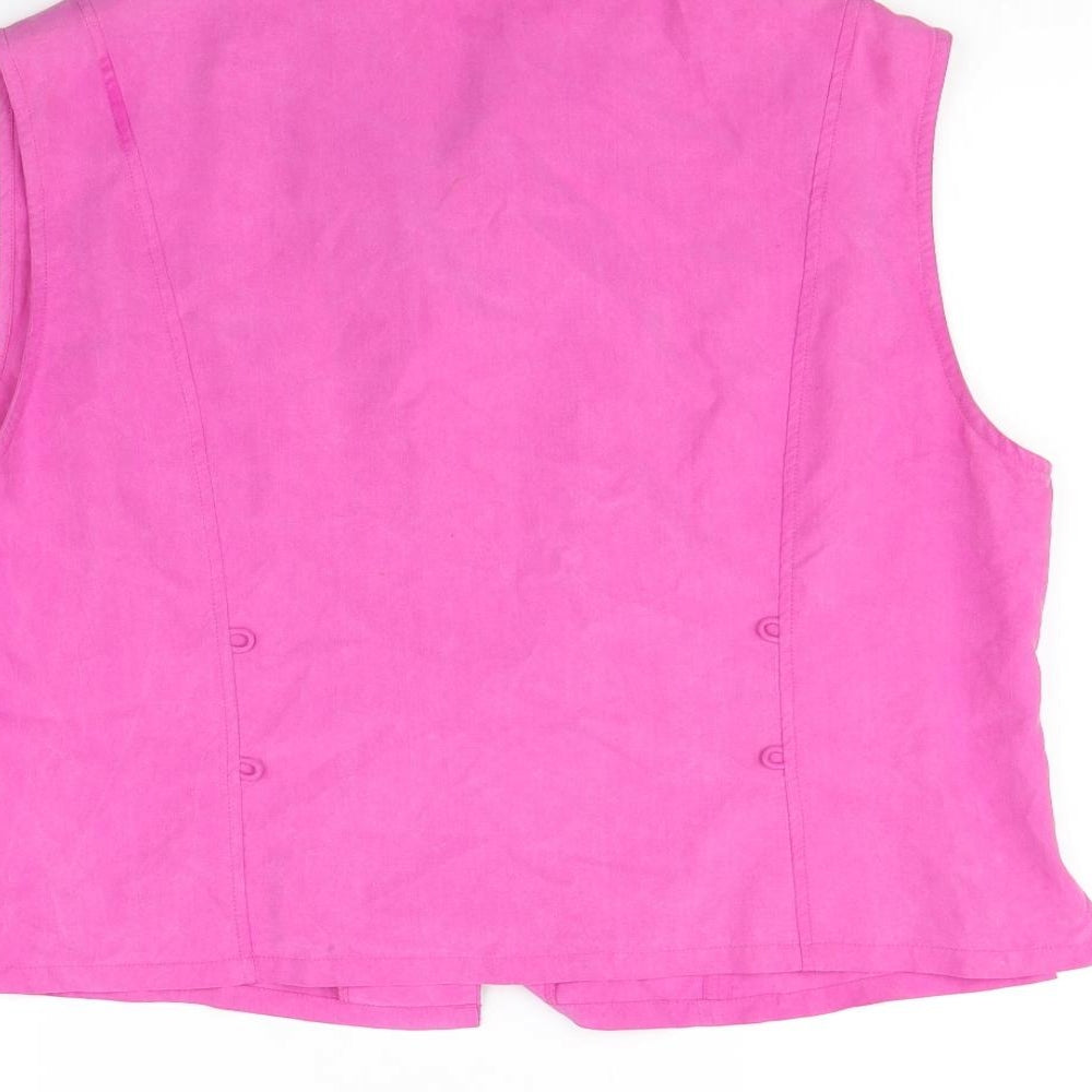 Womens UK Size 16 PLanet Pink Basic Button-Up