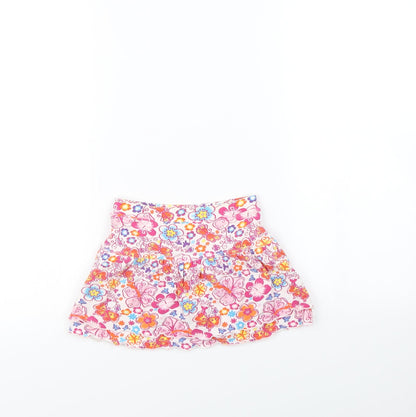 Preworn Girls White Floral  Mini Skirt Size 6 Years