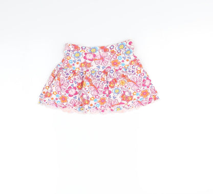Preworn Girls White Floral  Mini Skirt Size 6 Years