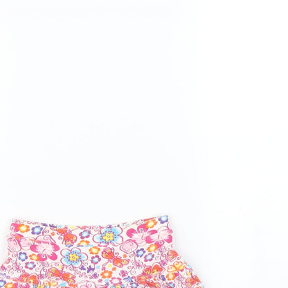 Preworn Girls White Floral  Mini Skirt Size 6 Years