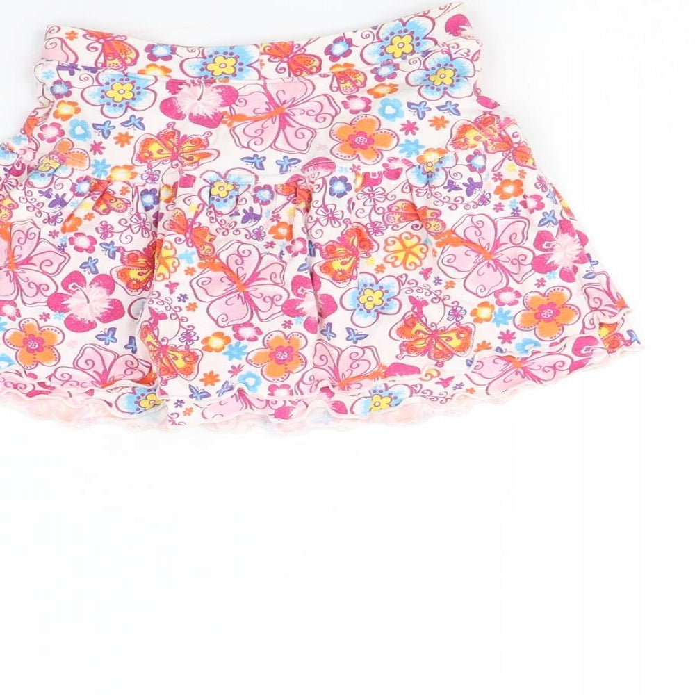 Preworn Girls White Floral  Mini Skirt Size 6 Years