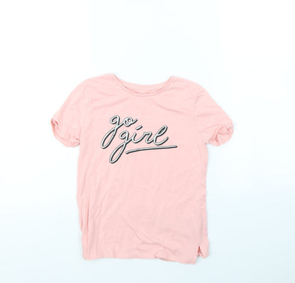 Preworn Girls Pink   Basic T-Shirt Size 9 Years