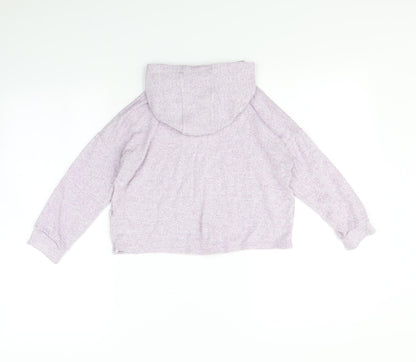 M&s Girls Purple   Pullover Hoodie Size 7 Years