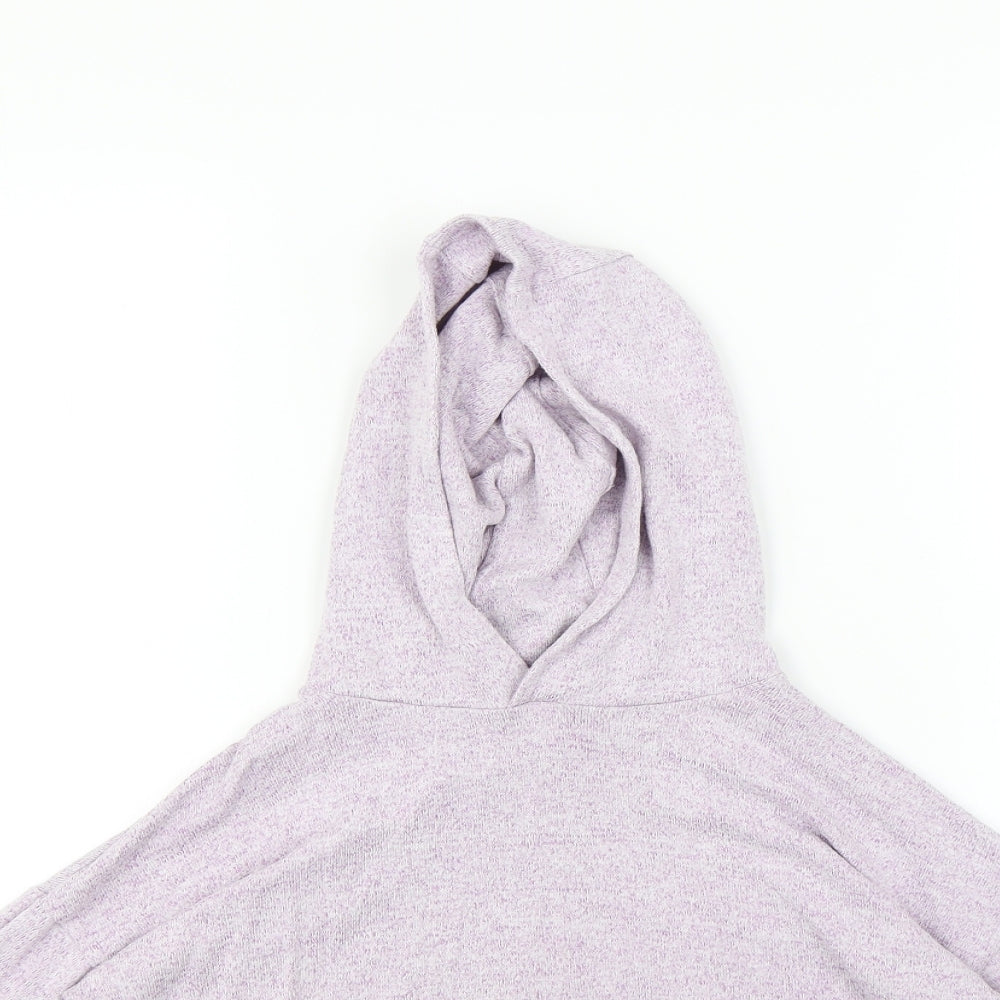 M&s Girls Purple   Pullover Hoodie Size 7 Years