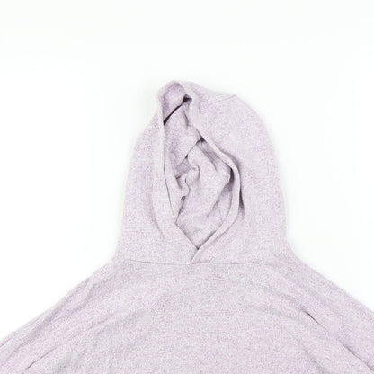 M&s Girls Purple   Pullover Hoodie Size 7 Years