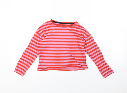 Tu Girls Orange Striped  Basic T-Shirt Size 9 Years
