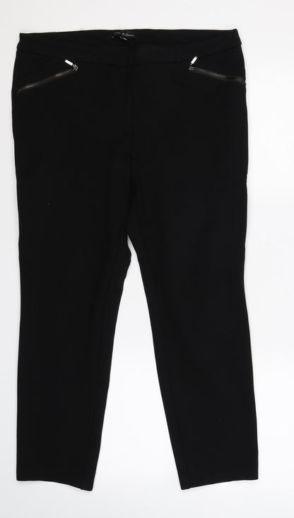 Jasmina & Juliana Womens Black   Trousers  Size L L26 in
