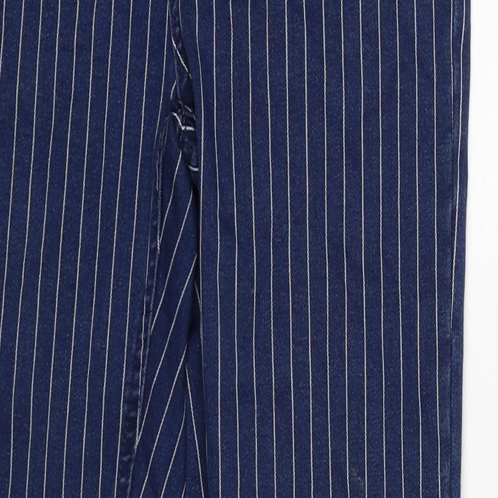Denim Co Womens Blue Striped Denim Skinny Jeans Size 8 L26 in