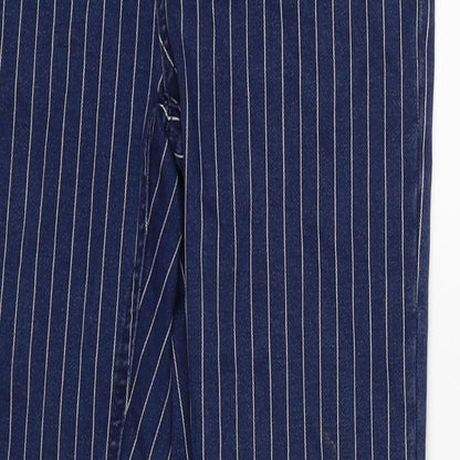 Denim Co Womens Blue Striped Denim Skinny Jeans Size 8 L26 in