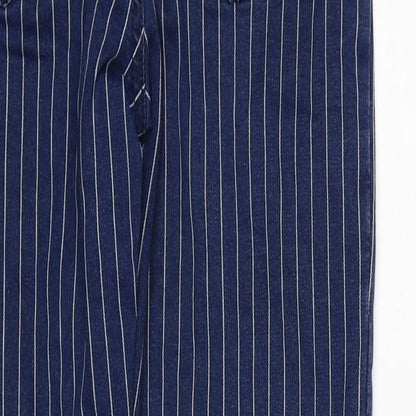 Denim Co Womens Blue Striped Denim Skinny Jeans Size 8 L26 in