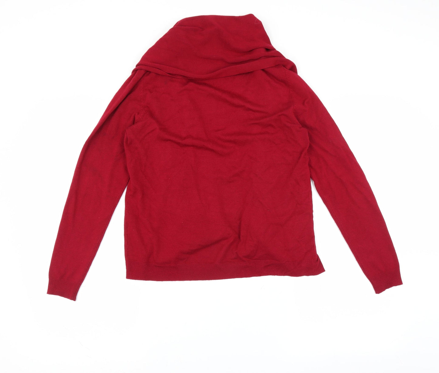 M&Co Womens Red   Cardigan Jumper Size M