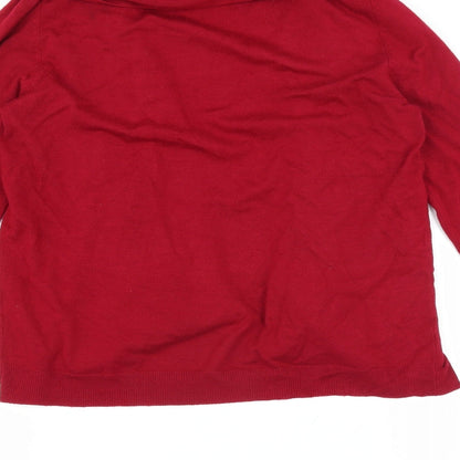 M&Co Womens Red   Cardigan Jumper Size M