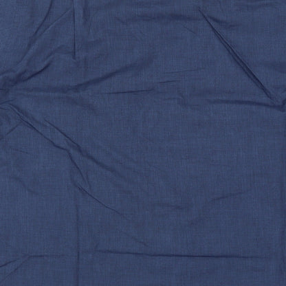 Mens UK Size 17.5 BHS Blue  Button-Up Short Sleeve Casual Shirt