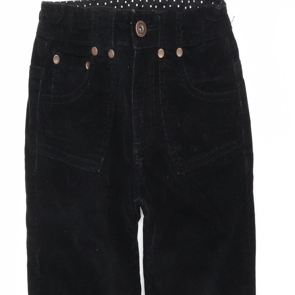 Adams Girl Girls Black  Corduroy Chino Trousers Size 7 Years