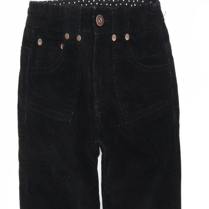 Adams Girl Girls Black  Corduroy Chino Trousers Size 7 Years