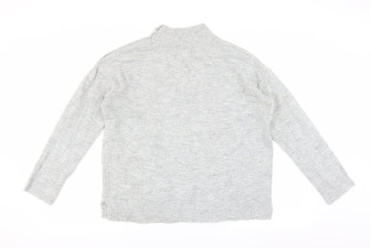 Dorothy Perkins Womens Grey   Pullover Jumper Size 10  - Button Detail