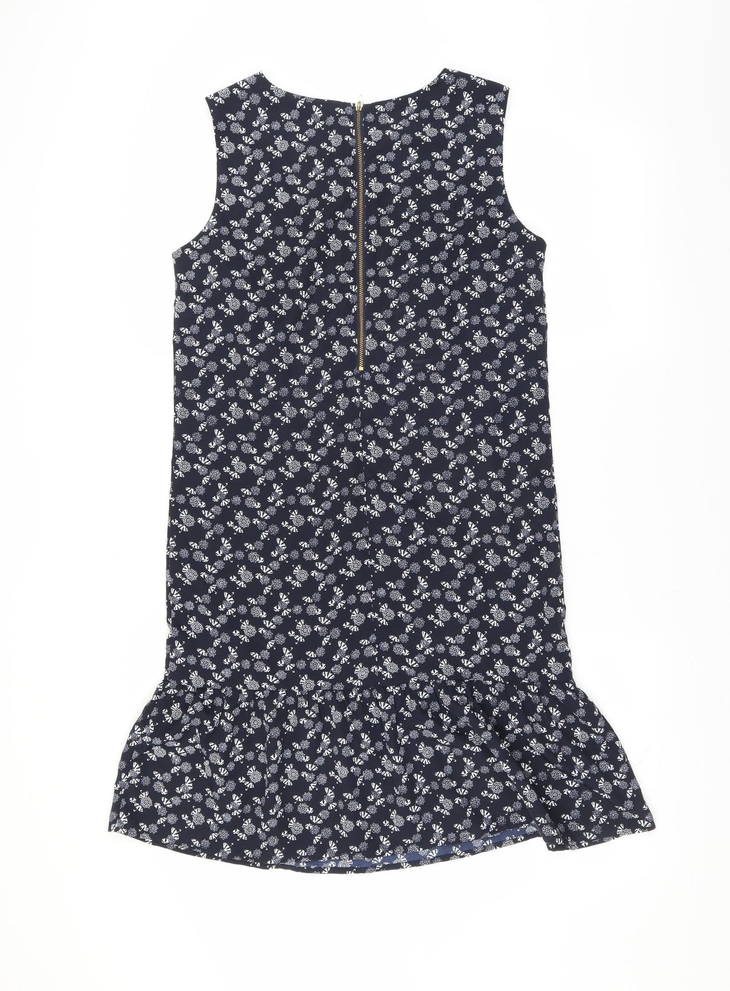 NEXT Womens Blue   Shift  Size 6  - ruffle hem parasol print