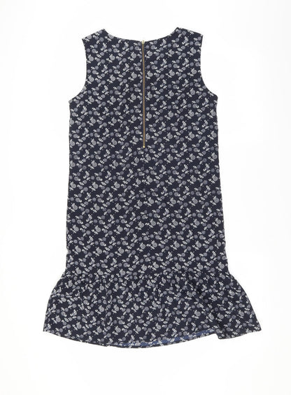 NEXT Womens Blue   Shift  Size 6  - ruffle hem parasol print