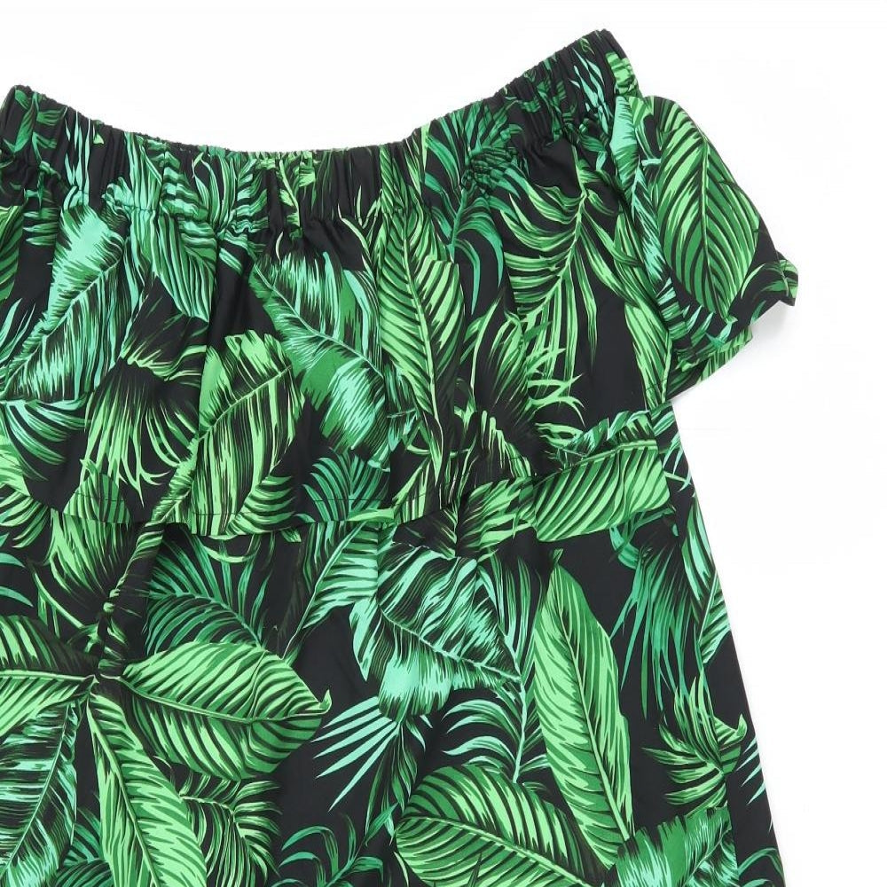 Primark Womens Black Floral  Shift  Size XS  - leaf pattern