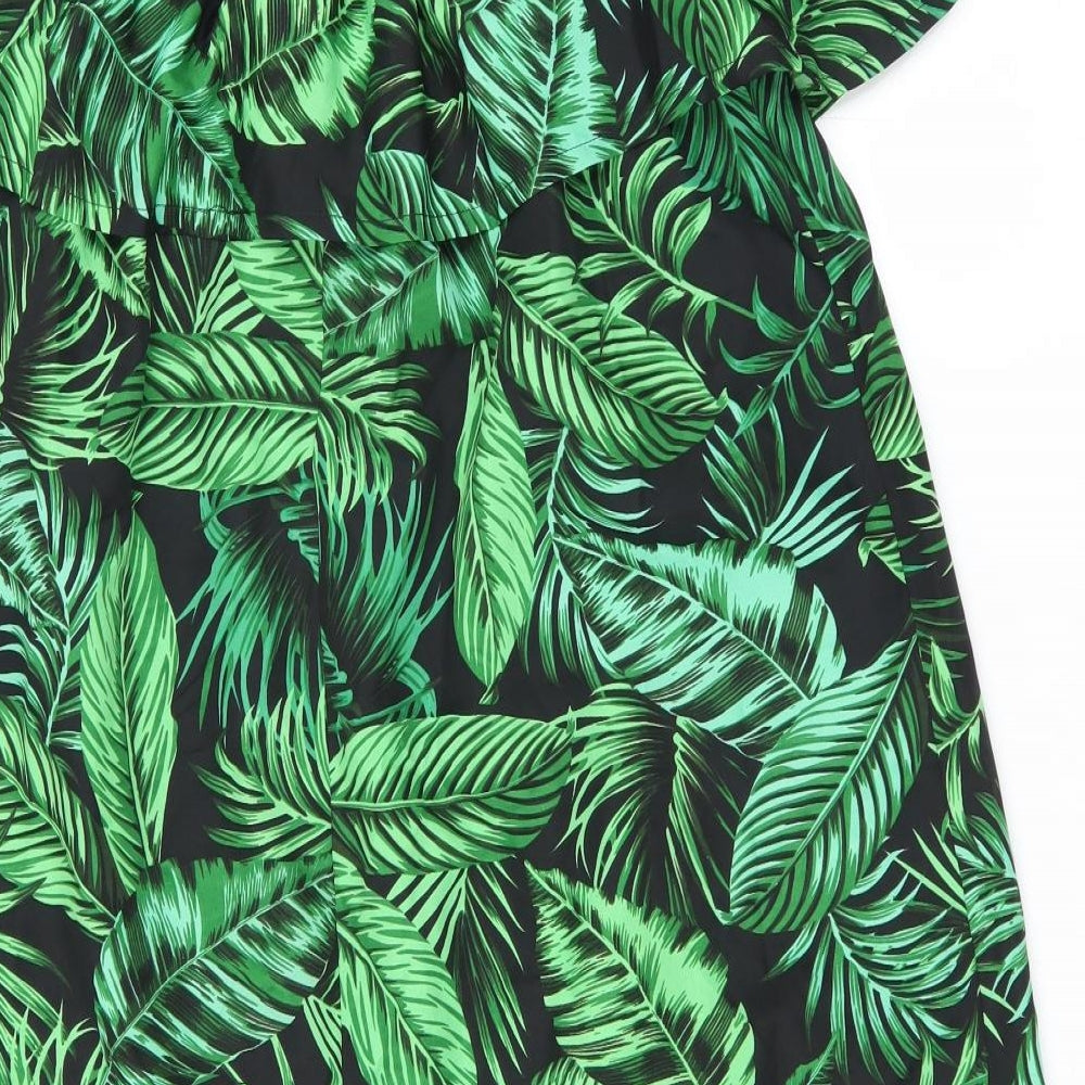 Primark Womens Black Floral  Shift  Size XS  - leaf pattern