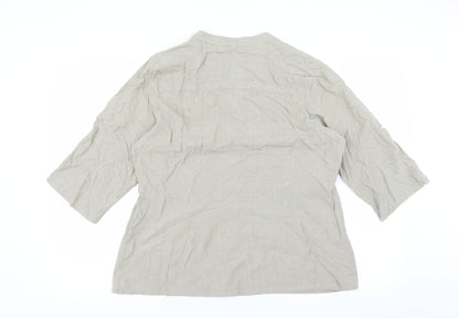 Womens UK Size 16 BM Beige Basic Blouse