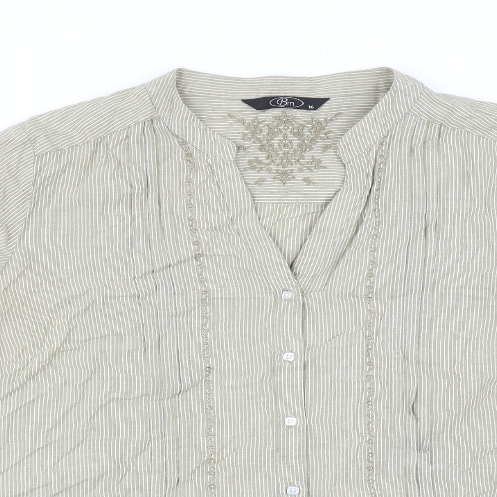 Womens UK Size 16 BM Beige Basic Blouse