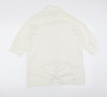EWM Womens White   Cape Jumper Size L