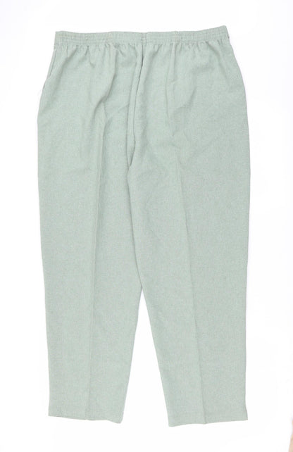 Womens UK Size 24 Preworn Regular Fit  Green Trousers