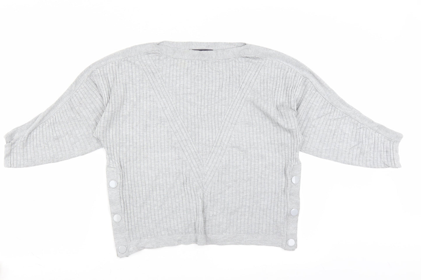 Marks and Spencer Womens Grey   Pullover Jumper Size M  - buttons side detail