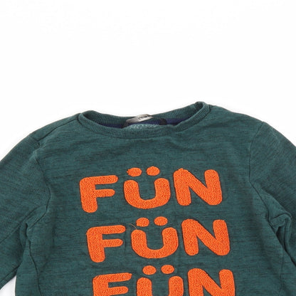 George Boys Green   Pullover Sweatshirt Size 5-6 Years  - fun fun fun