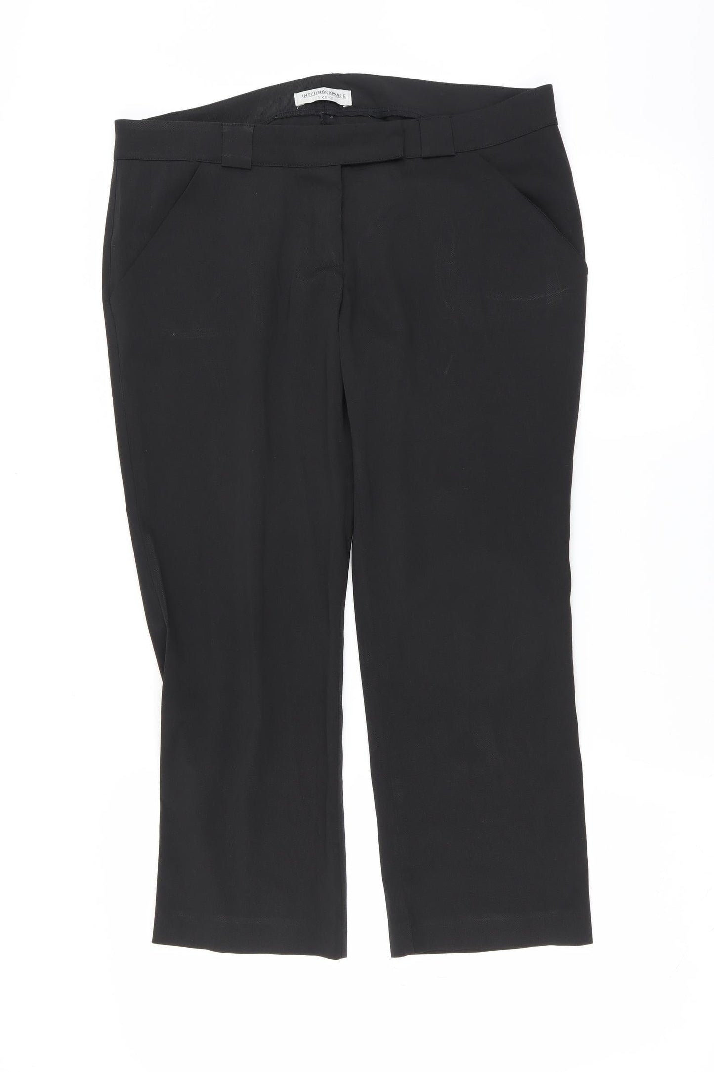 Internationale Womens Black   Trousers  Size 12 L24 in - cropped
