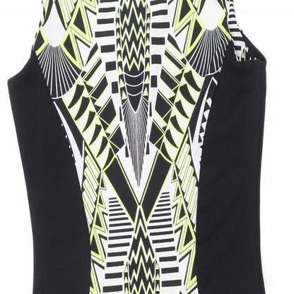 Internationale Womens Black Geometric  Bodycon  Size 10