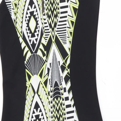 Internationale Womens Black Geometric  Bodycon  Size 10