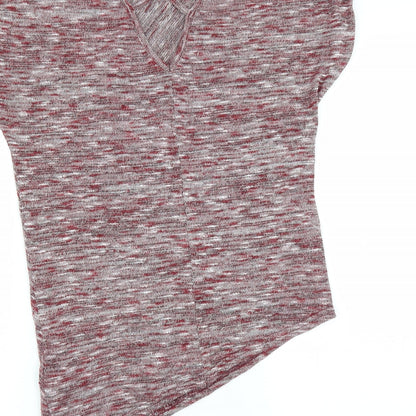 Miss Selfridge Womens Red   Pullover Jumper Size S  - Asymmetric Hem shoulder lace detail