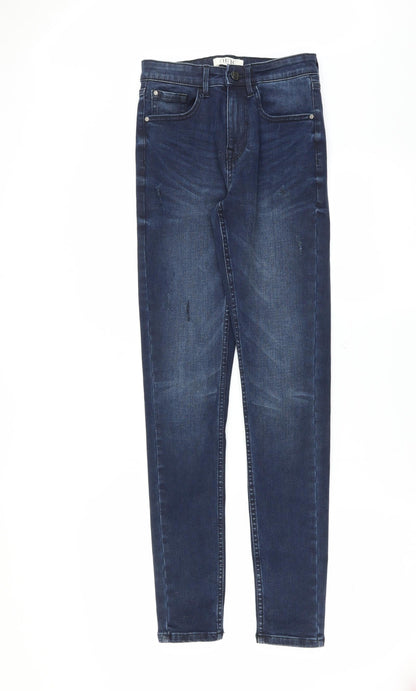 Savannah Miller Womens Blue  Denim Skinny Jeans Size 8 L30 in - distressed