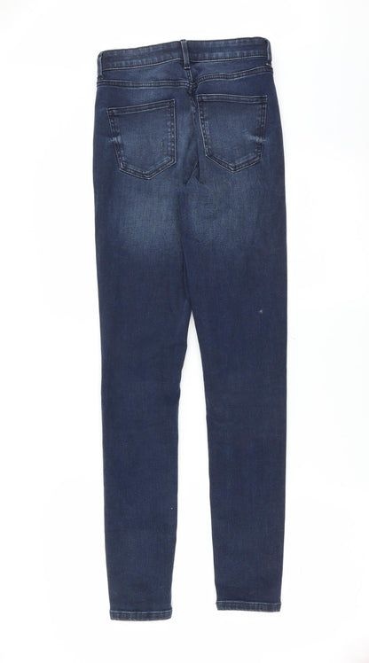 Savannah Miller Womens Blue  Denim Skinny Jeans Size 8 L30 in - distressed