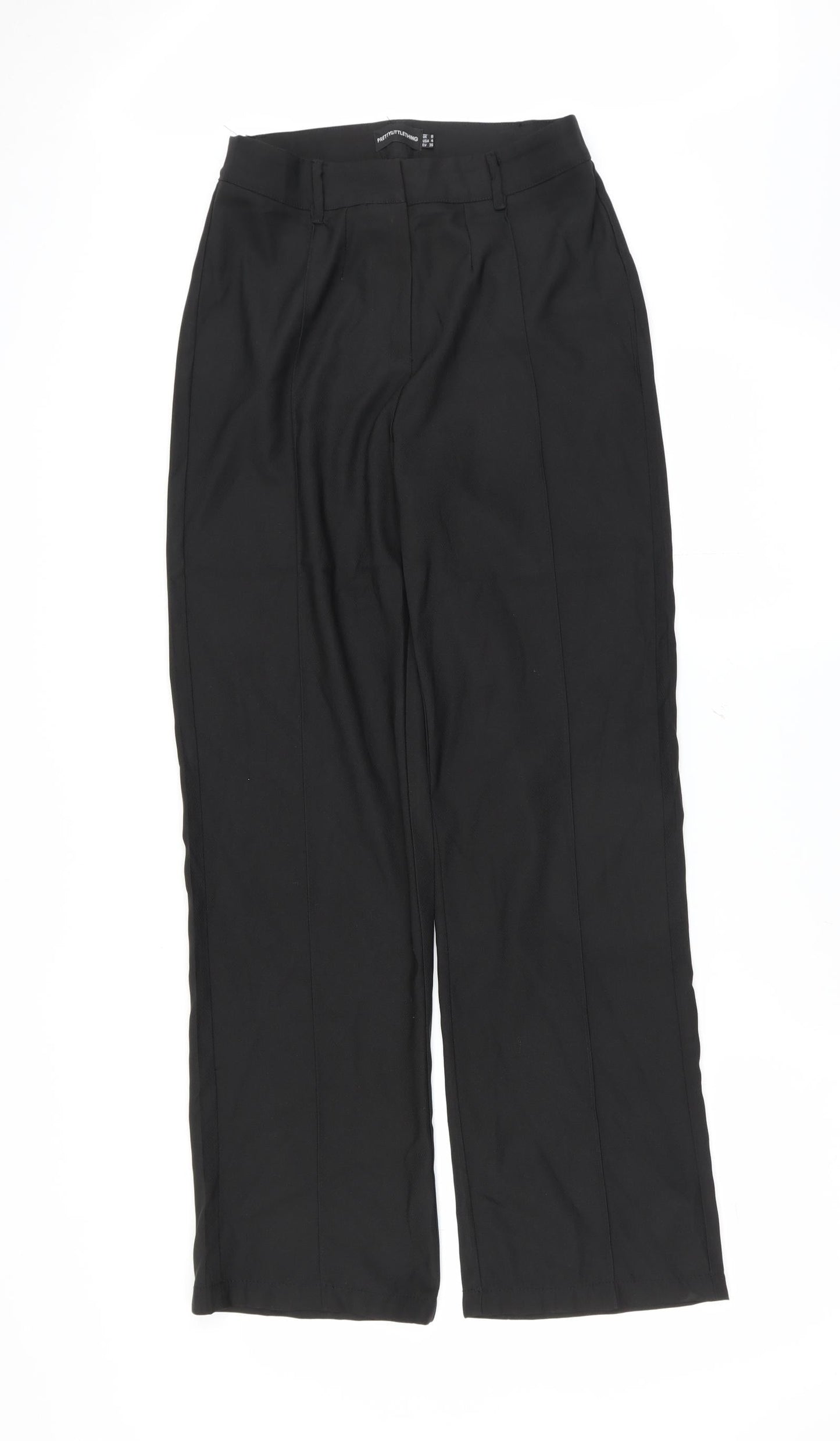 Womens UK Size 8 PRETTYLITTLETHING Regular Fit  Black Trousers